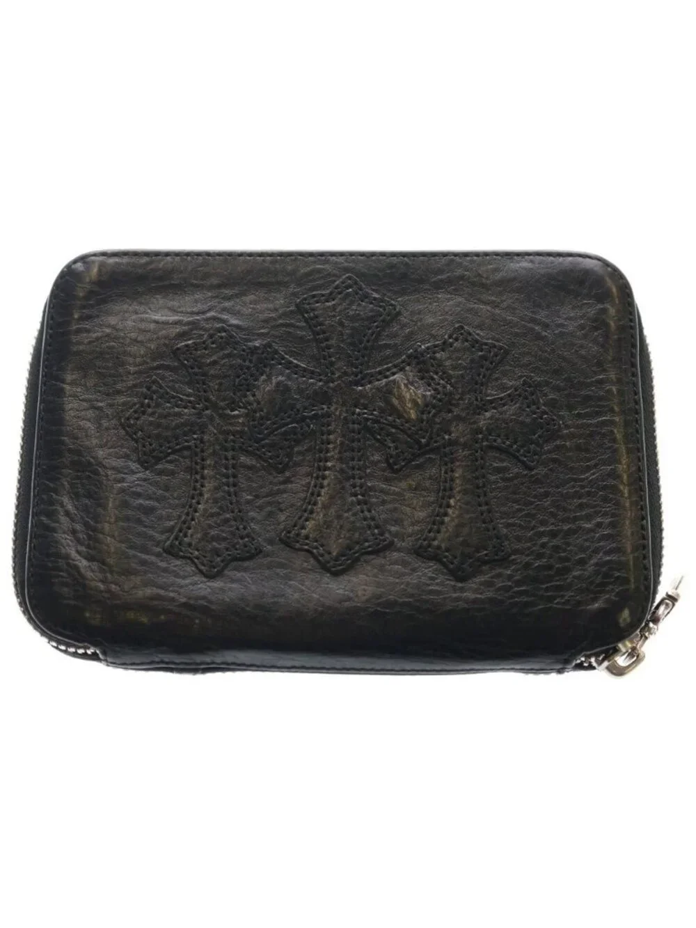 Chrome Hearts Bank Robber Leather Wallet with Cross Patch
